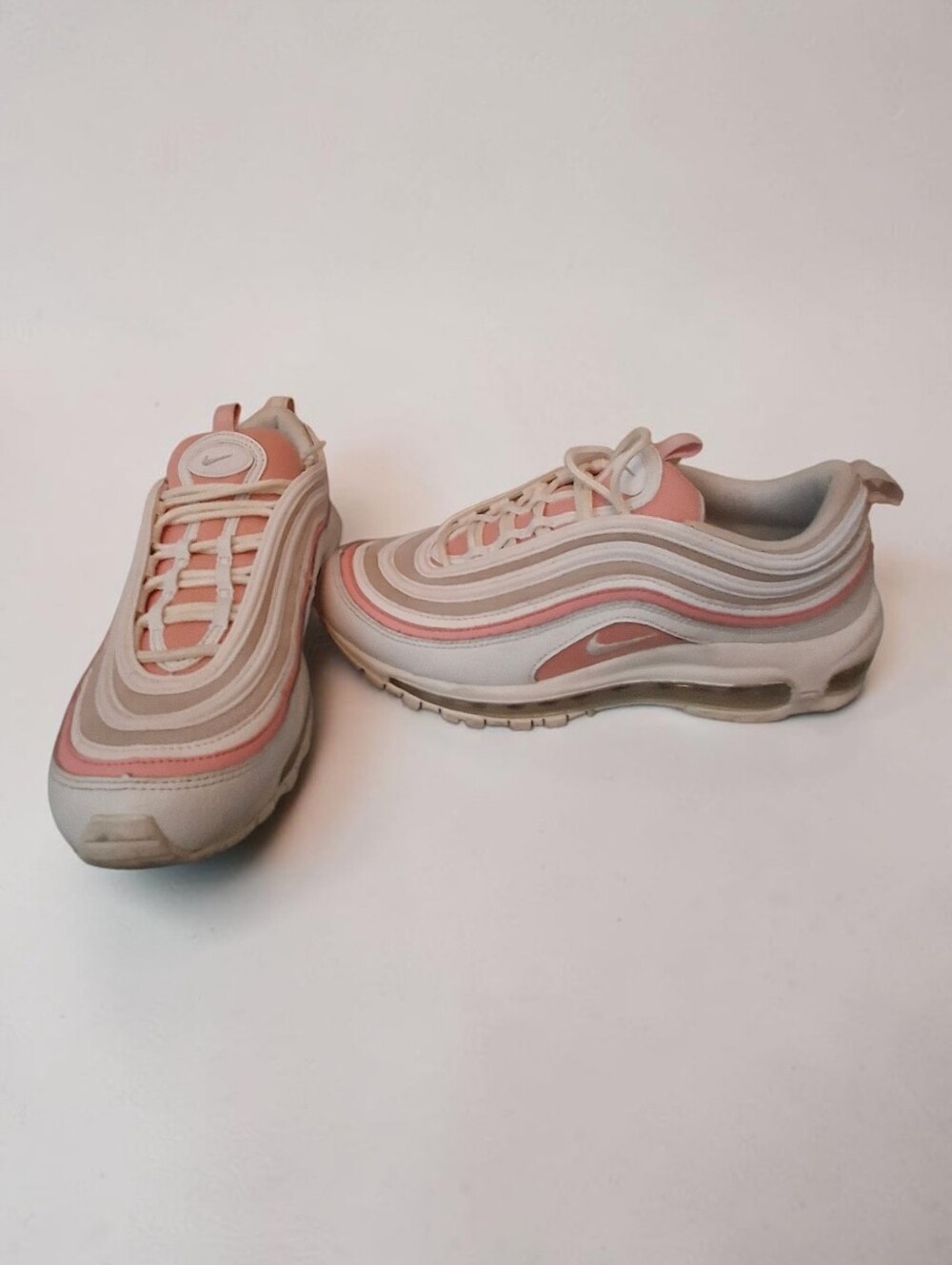 Nike Women's Air Max 97 Sneakers - Pink and Cream Size 8 Good Condtion